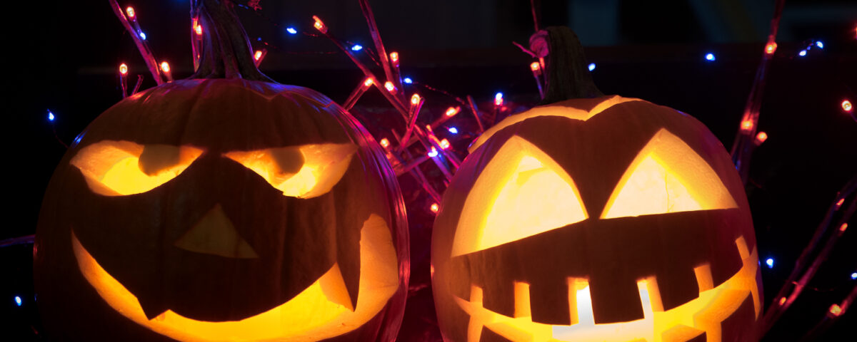 Two jack-o-lanterns
